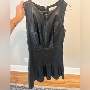 Black leather dress
